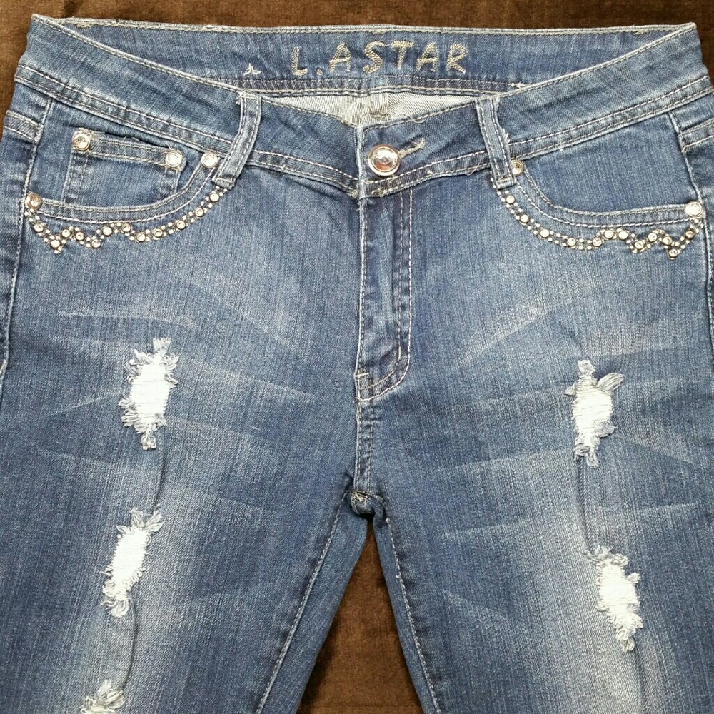 L.A STAR Stretchy NWOT! Blinged out size 13 x 31
